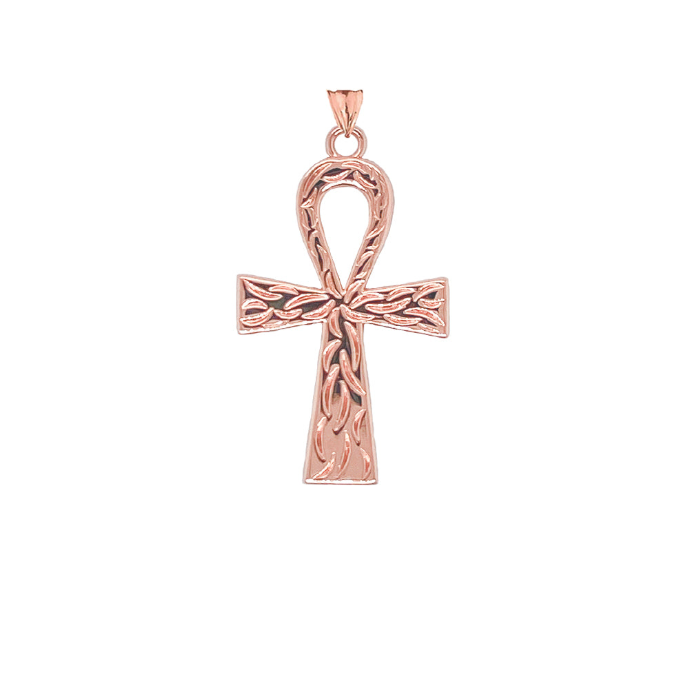 Gold Ankh Cross Charm Pendant Necklace (Large), view 5