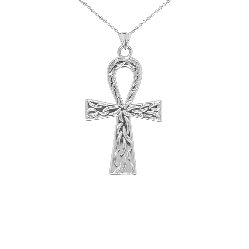 Gold Ankh Cross Charm Pendant Necklace (Large), view 7