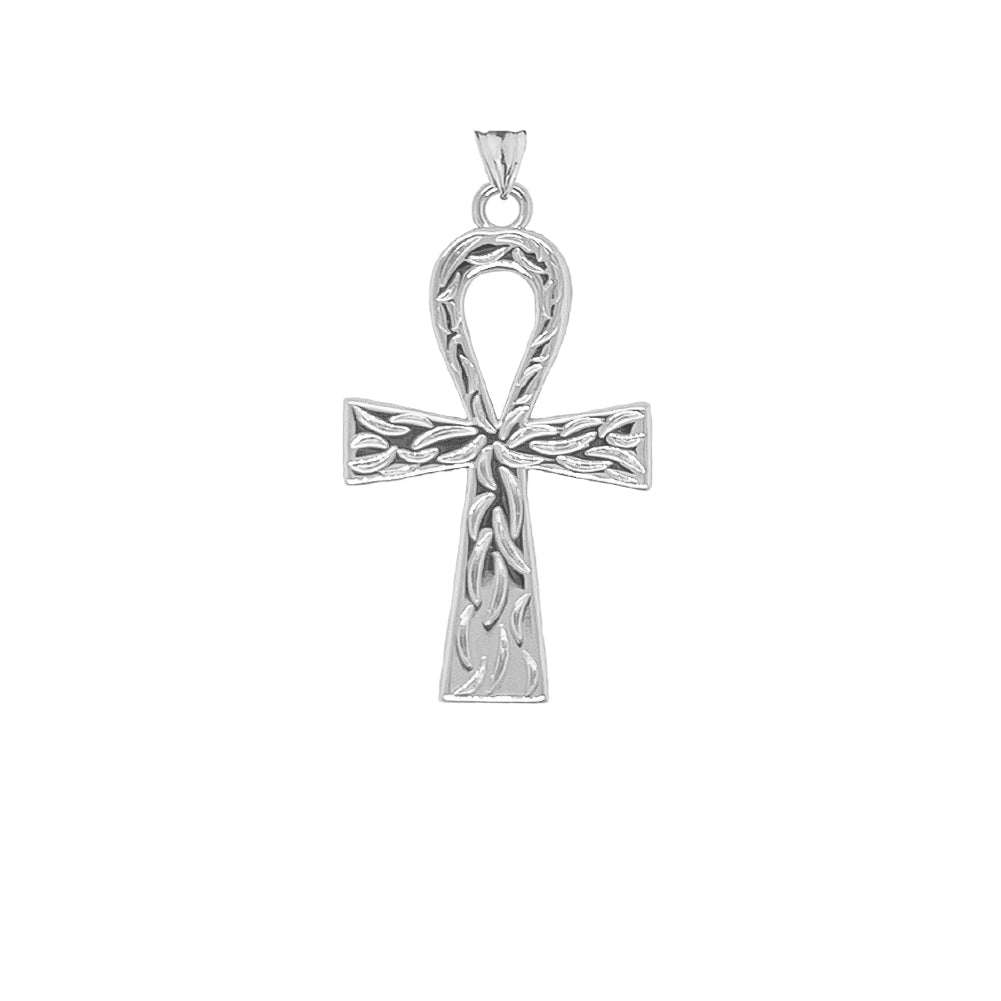 Gold Ankh Cross Charm Pendant Necklace (Large), view 8