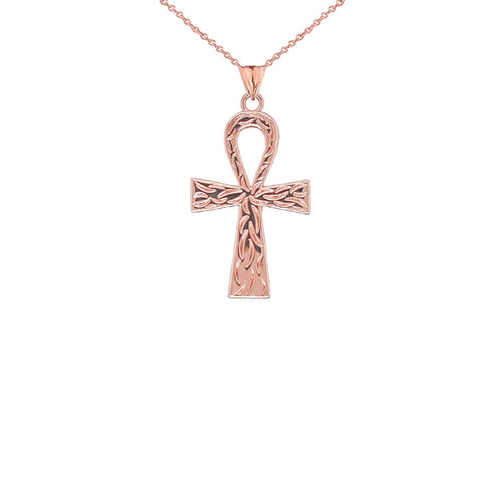Gold Ankh Cross Charm Pendant Necklace (Small), view 4