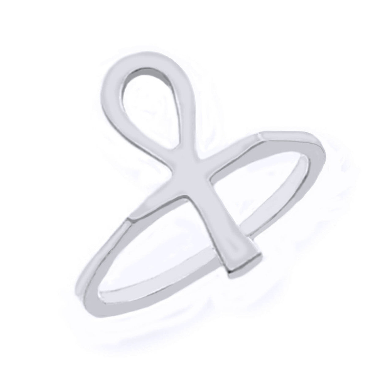 Gold Ankh Egyptian Cross Ring, view 3