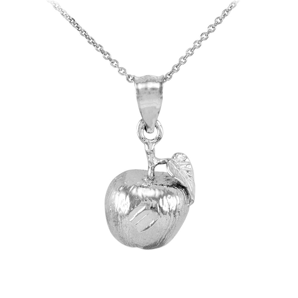 Gold Apple Charm Pendant Necklace, view 3