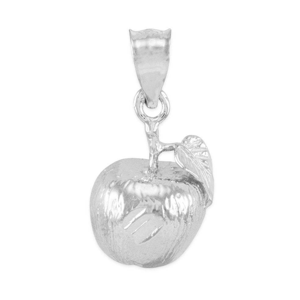 Gold Apple Charm Pendant Necklace, view 4
