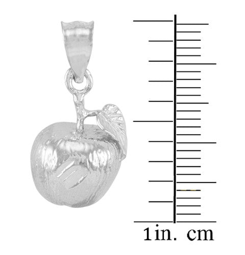 Gold Apple Charm Pendant Necklace, view 5