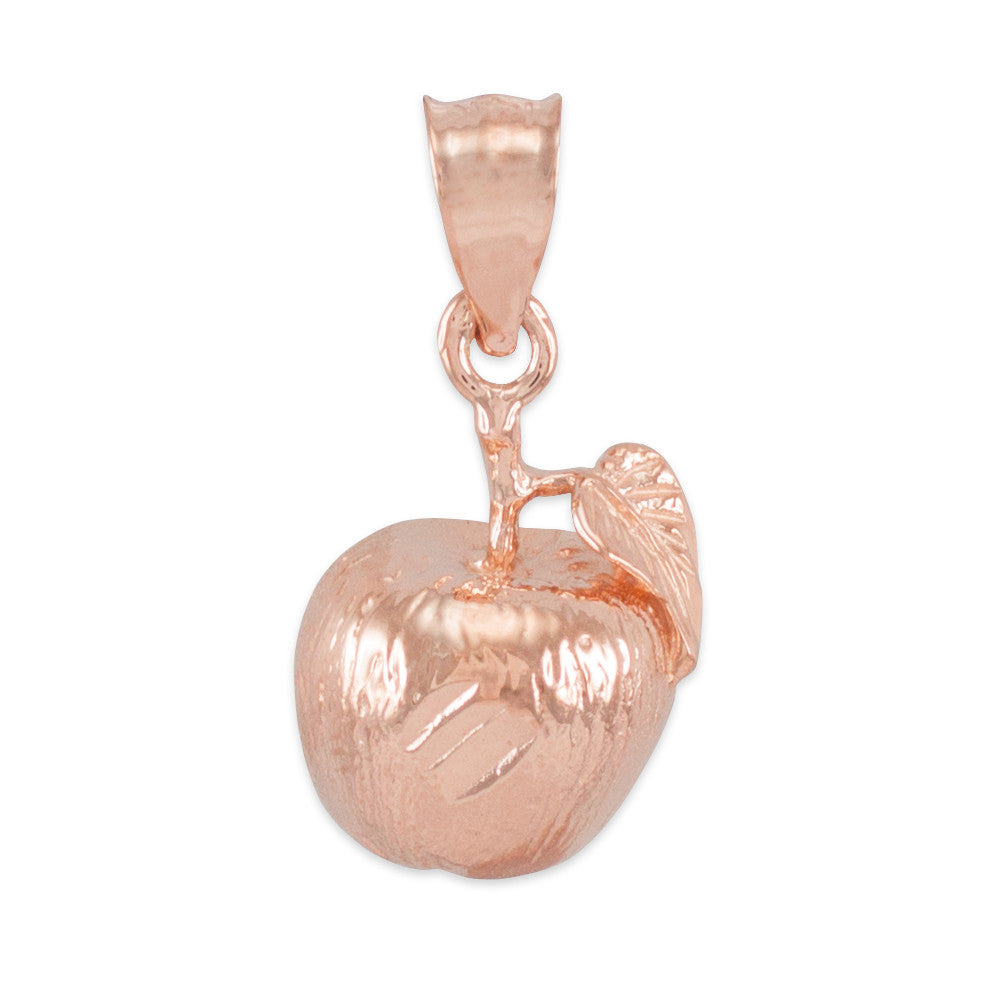 Gold Apple Charm Pendant Necklace, view 7