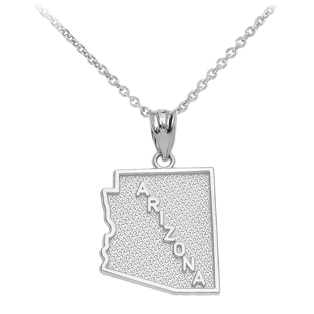 Gold Arizona State Map Pendant Necklace, view 3