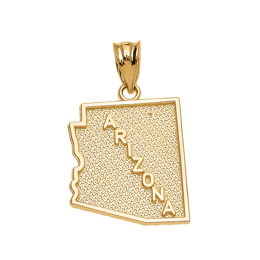 Gold Arizona State Map Pendant Necklace, view 4
