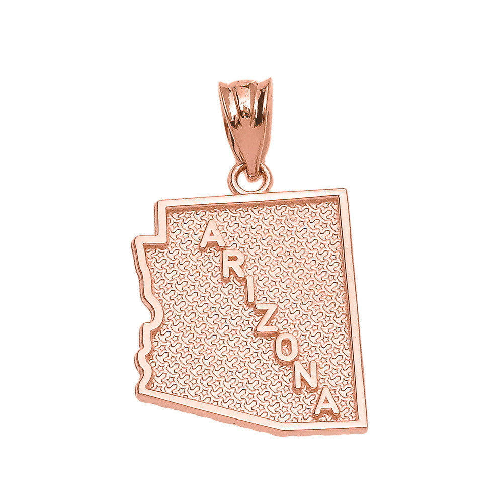 Gold Arizona State Map Pendant Necklace, view 5