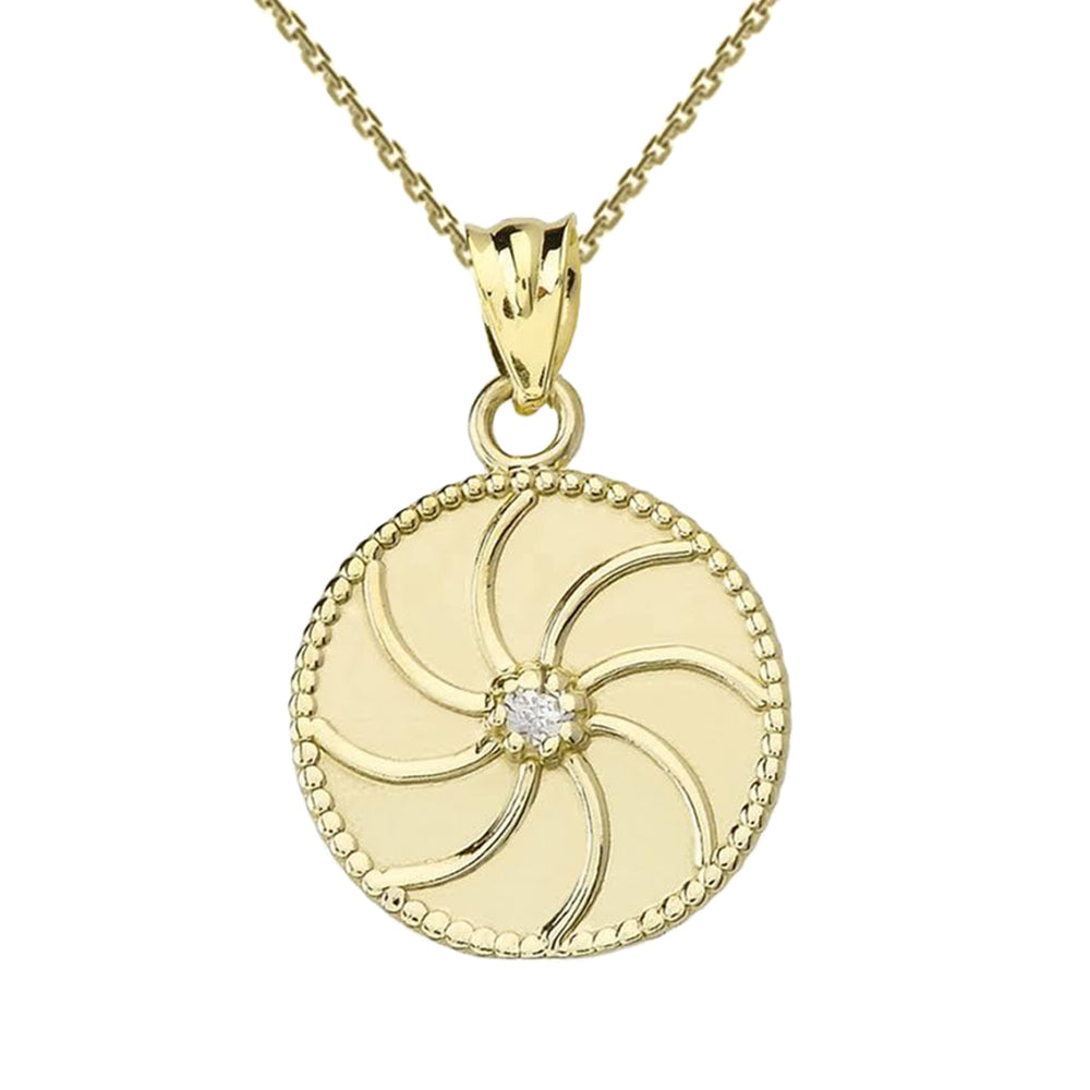 Gold Armenian Diamond Eternity Pendant Necklace