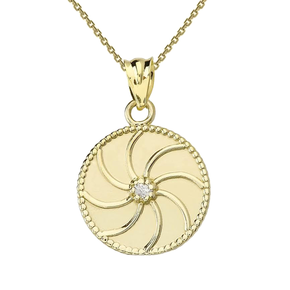 Gold Armenian Diamond Eternity Pendant Necklace