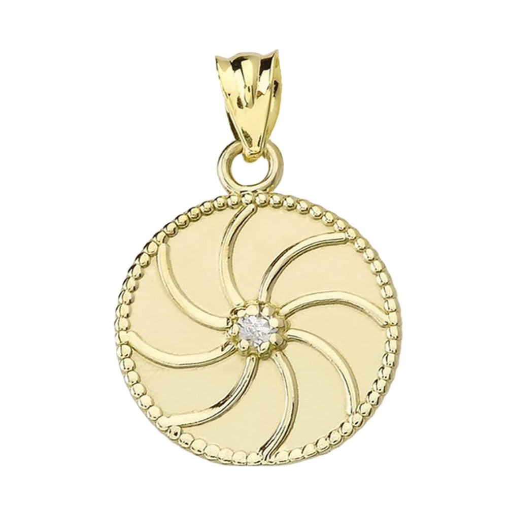 Gold Armenian Diamond Eternity Pendant Necklace, view 2