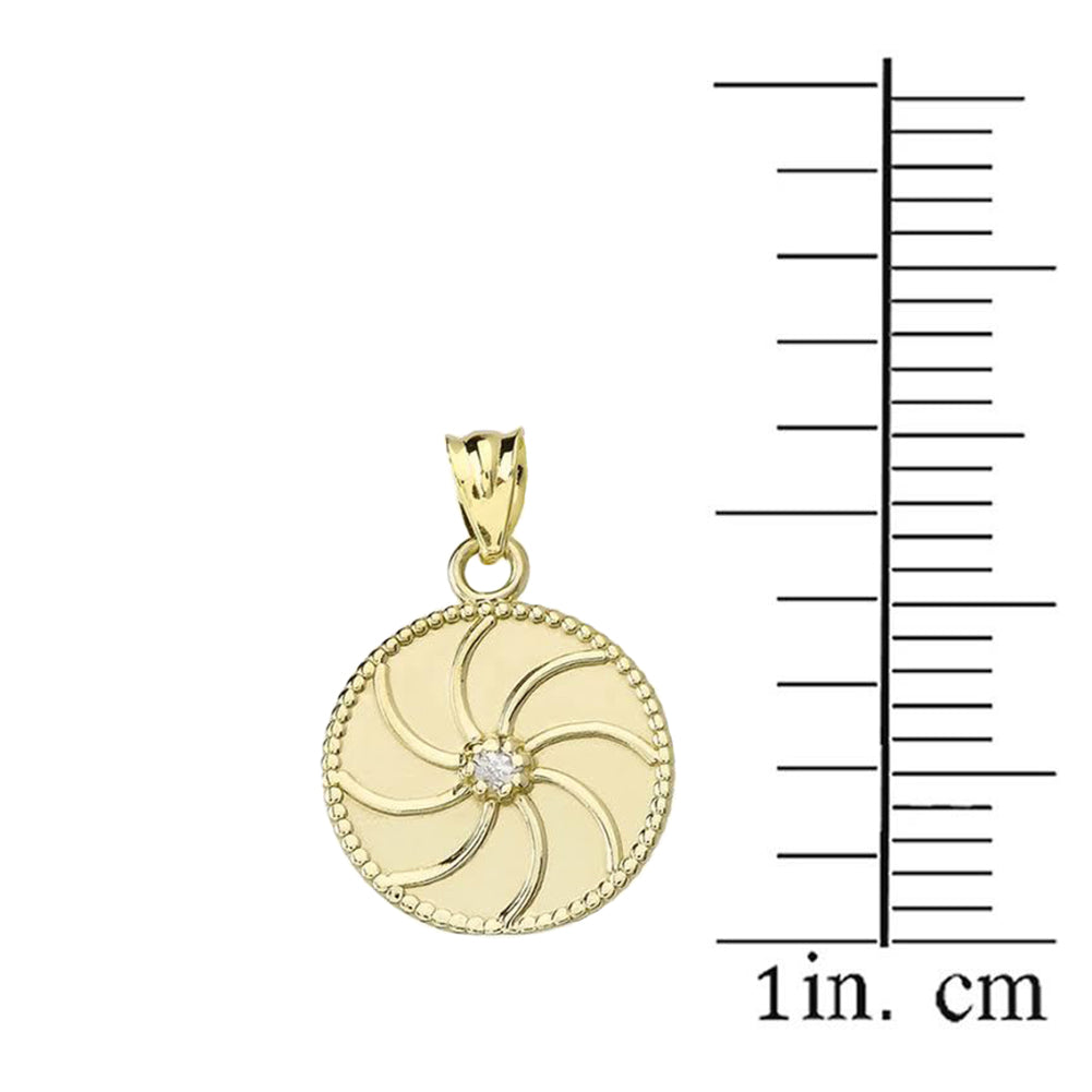 Gold Armenian Diamond Eternity Pendant Necklace, view 3