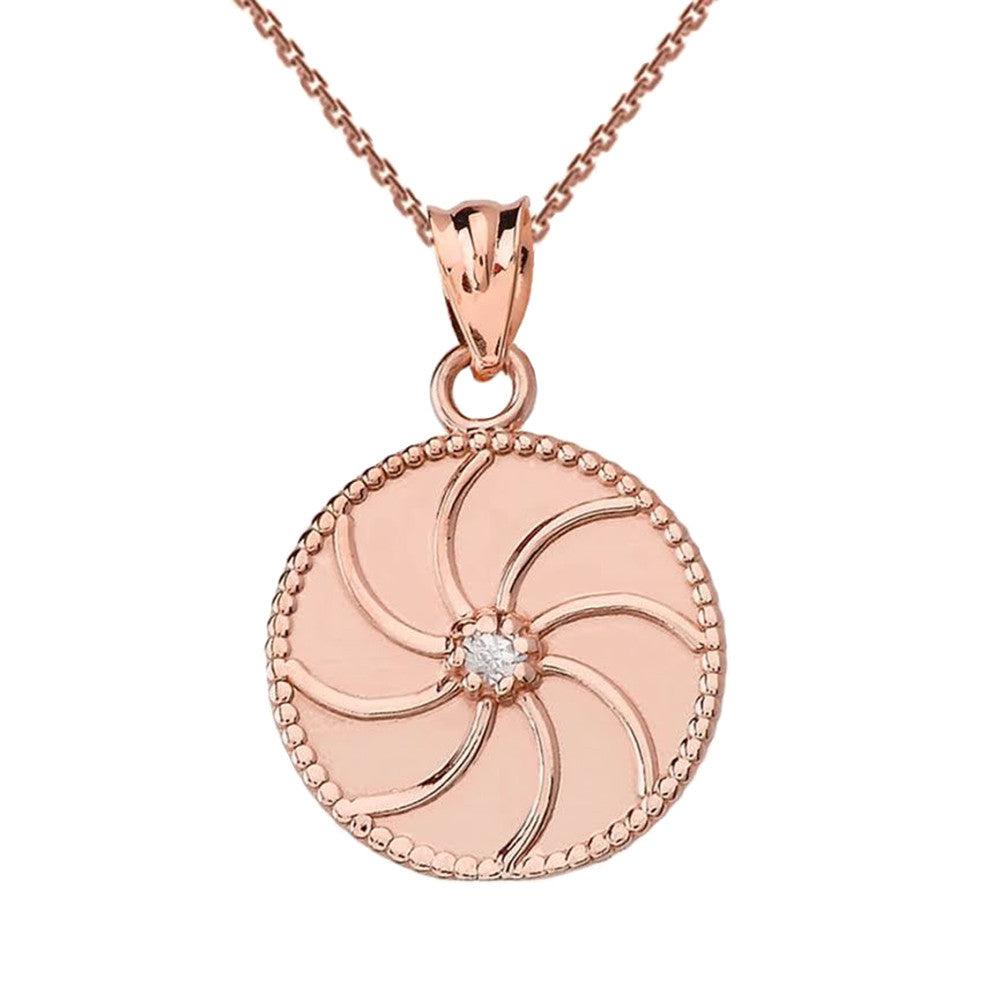 Gold Armenian Diamond Eternity Pendant Necklace, view 7