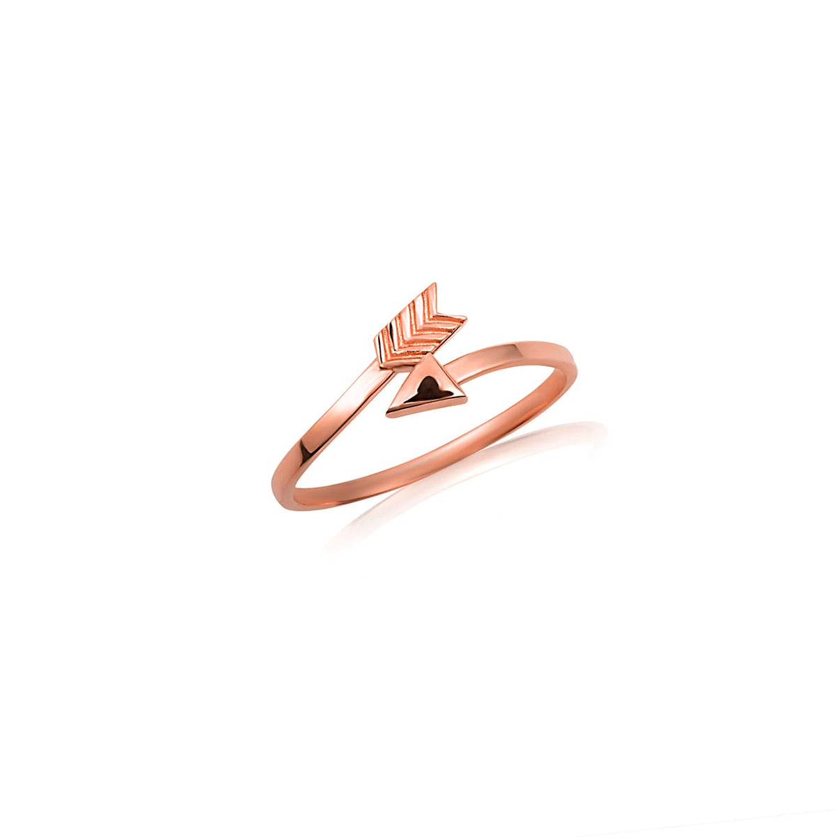 Gold Arrow Head Band Ring, view 3