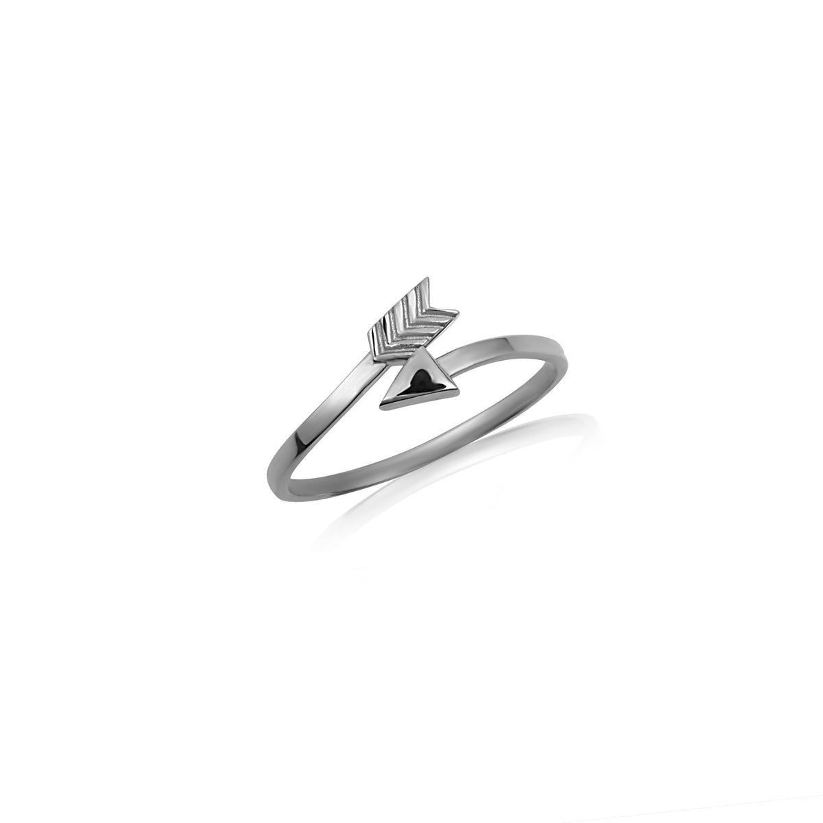 Gold Arrow Head Band Ring, view 4