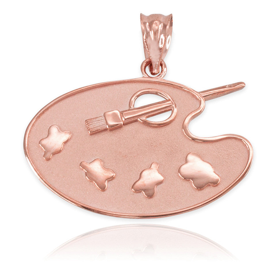 Gold Artist Painter Palette Pendant Necklace, view 6