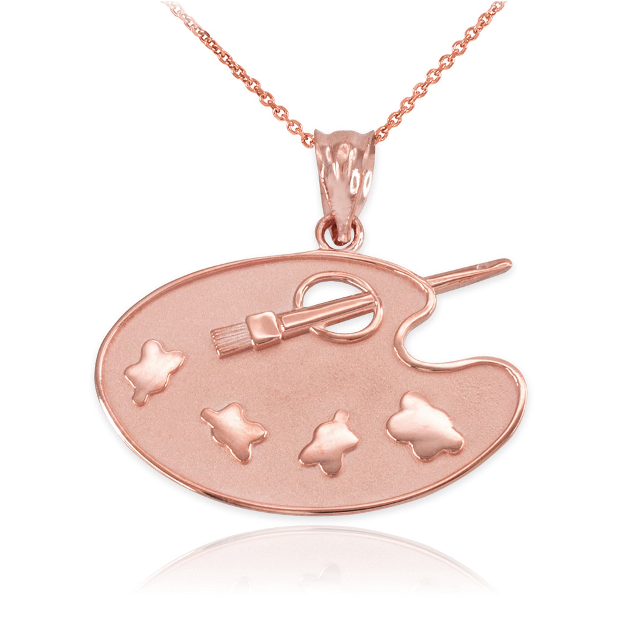 Gold Artist Painter Palette Pendant Necklace, view 7