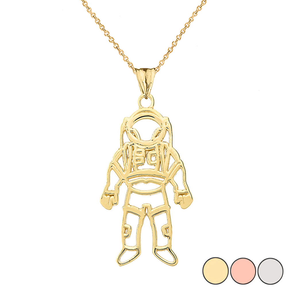 Gold Astronaut Pendant Necklace