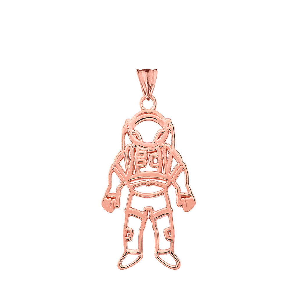 Gold Astronaut Pendant Necklace, view 5