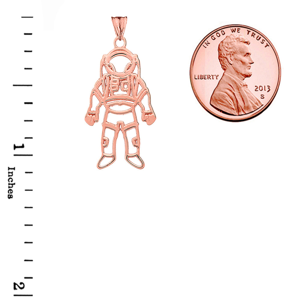 Gold Astronaut Pendant Necklace, view 6