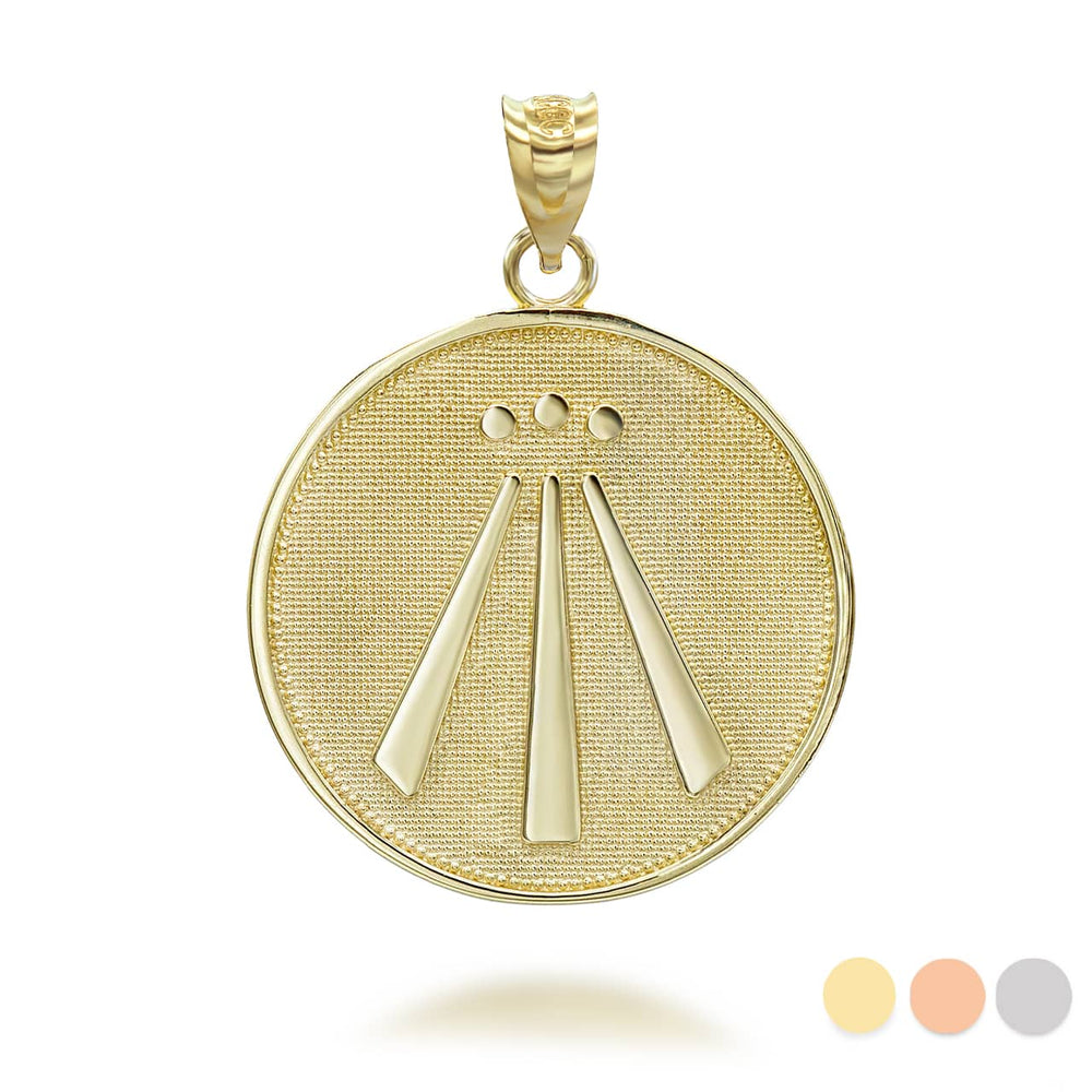 Gold Awen Celtic Symbol Pendant Necklace