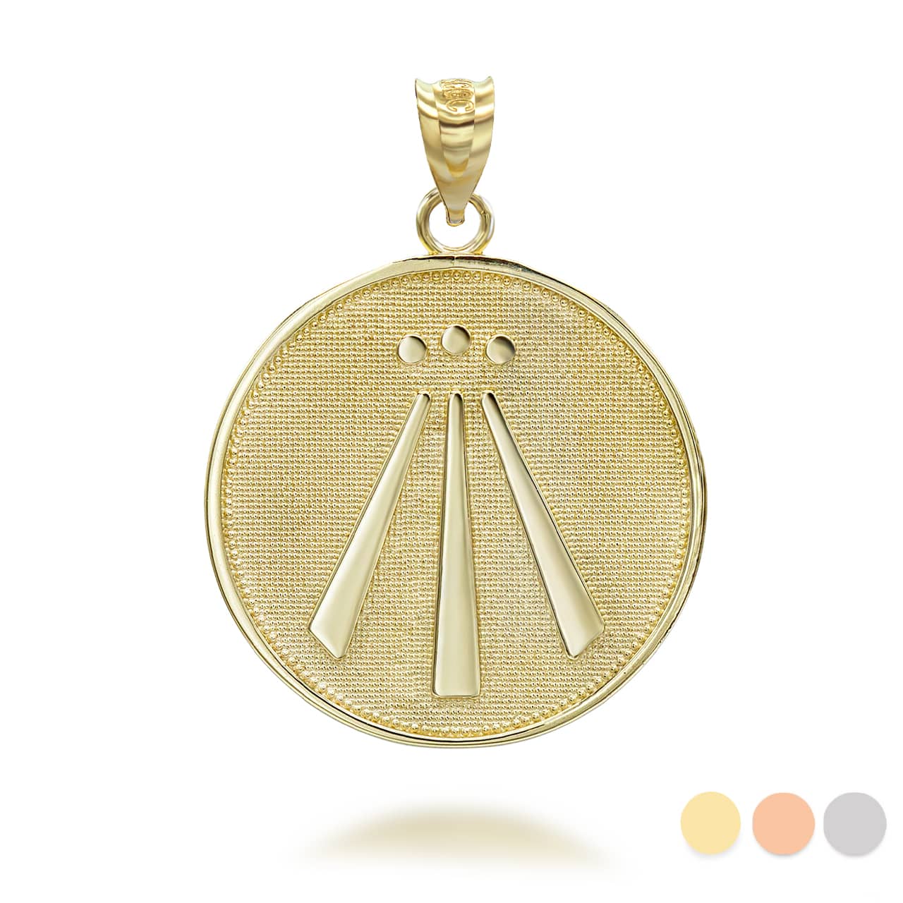 Gold Awen Celtic Symbol Pendant Necklace