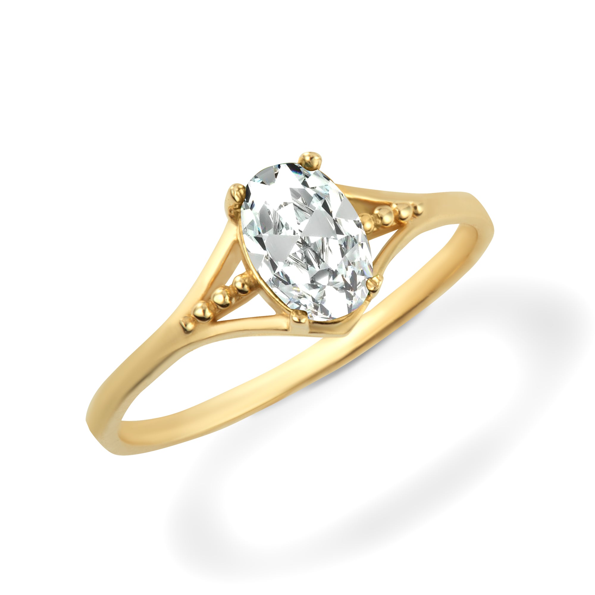 Gold Baby CZ Birthstone Ring, view 10