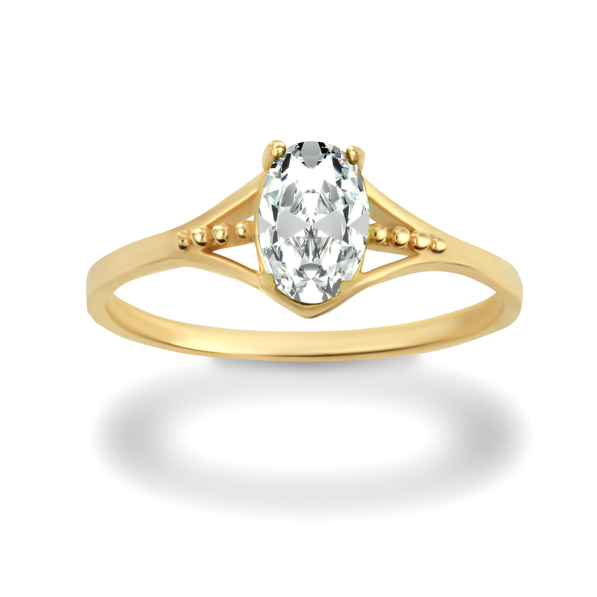 Gold Baby CZ Birthstone Ring, view 11