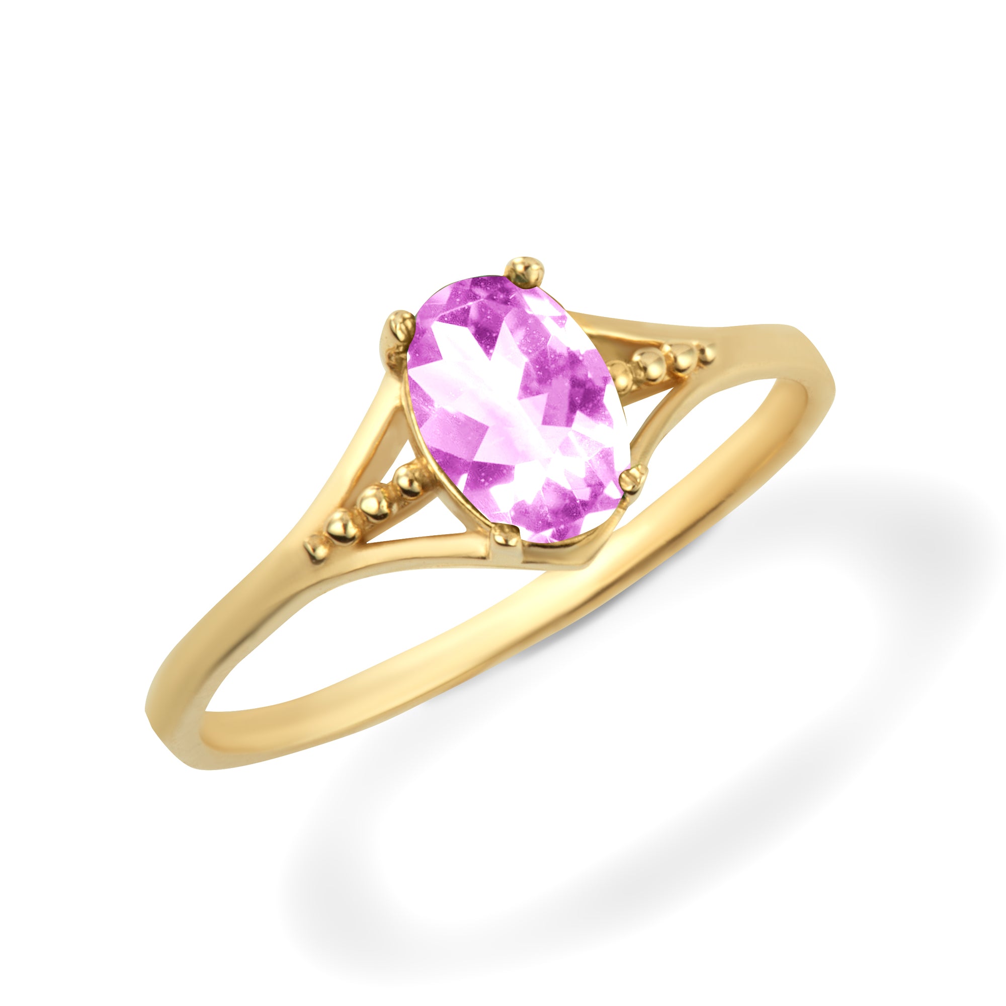 Gold Baby CZ Birthstone Ring, view 12