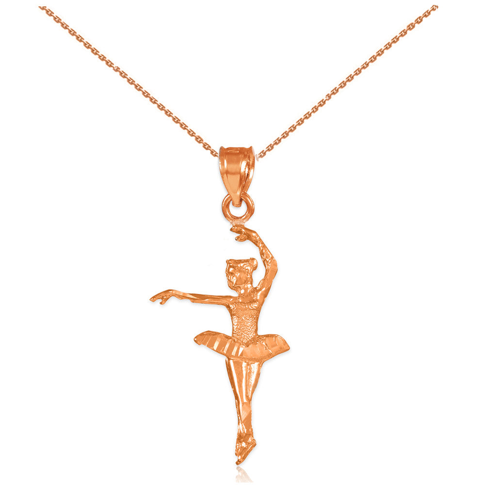 Gold Ballerina Dancer Charm Pendant Necklace, view 2
