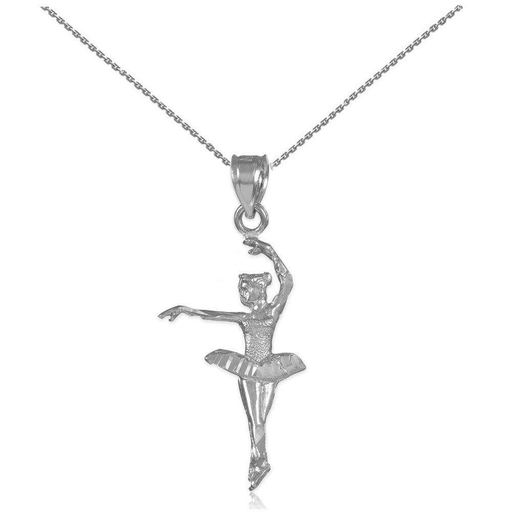 Gold Ballerina Dancer Charm Pendant Necklace, view 3