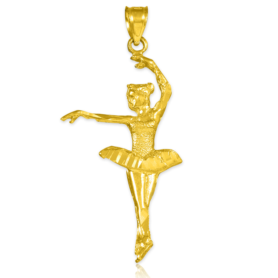 Gold Ballerina Dancer Charm Pendant Necklace, view 4