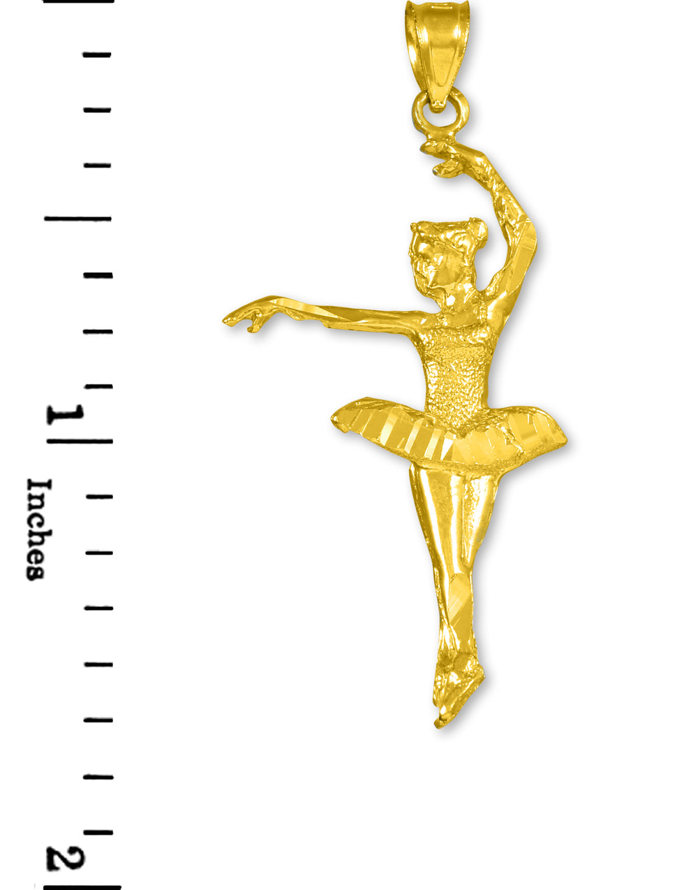 Gold Ballerina Dancer Charm Pendant Necklace, view 5