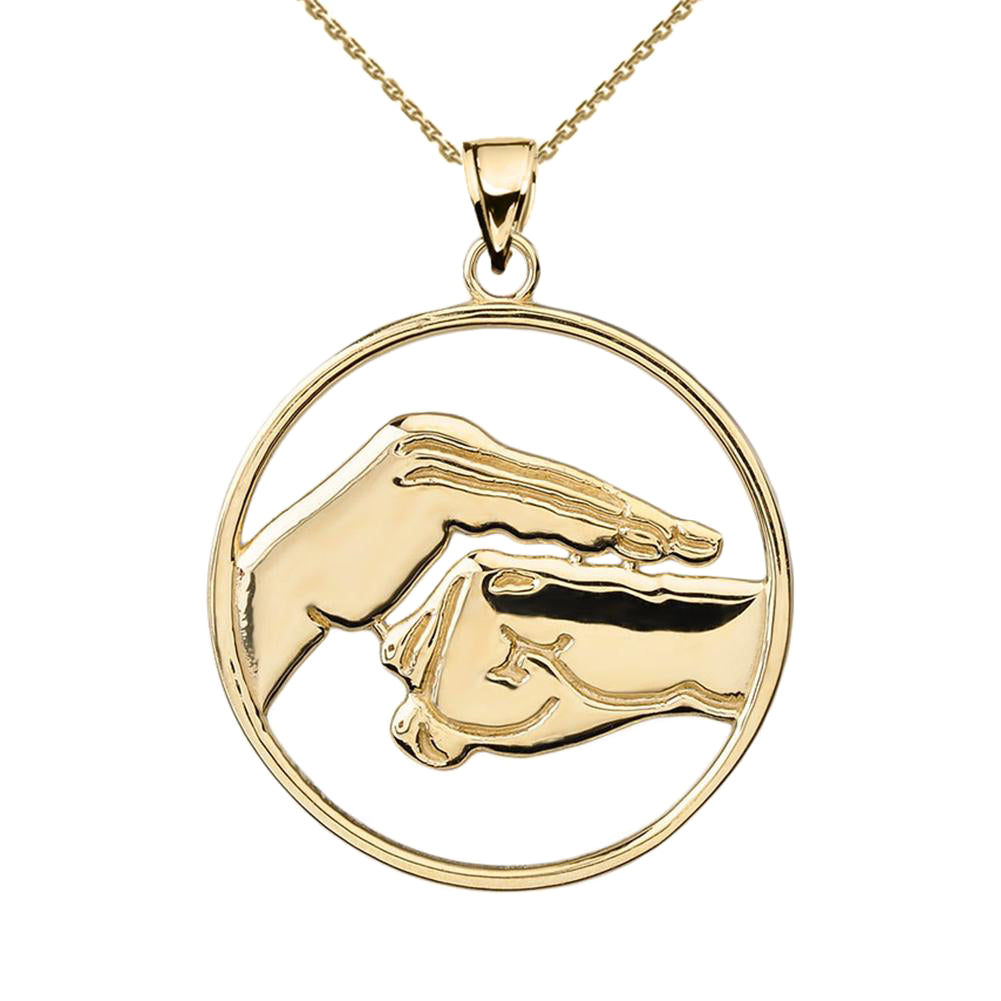 Gold Bao Quan Martial Arts Hand Symbol Pendant