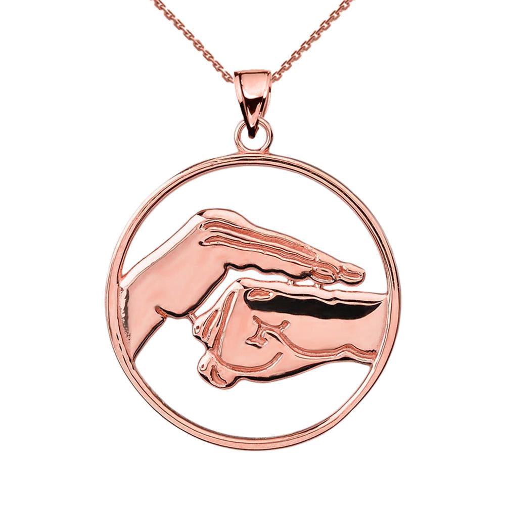 Gold Bao Quan Martial Arts Hand Symbol Pendant, view 4