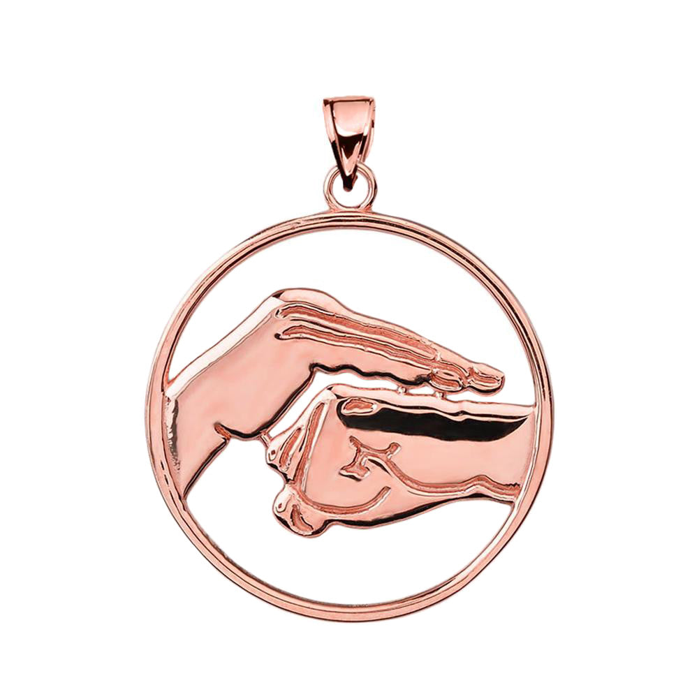 Gold Bao Quan Martial Arts Hand Symbol Pendant, view 5