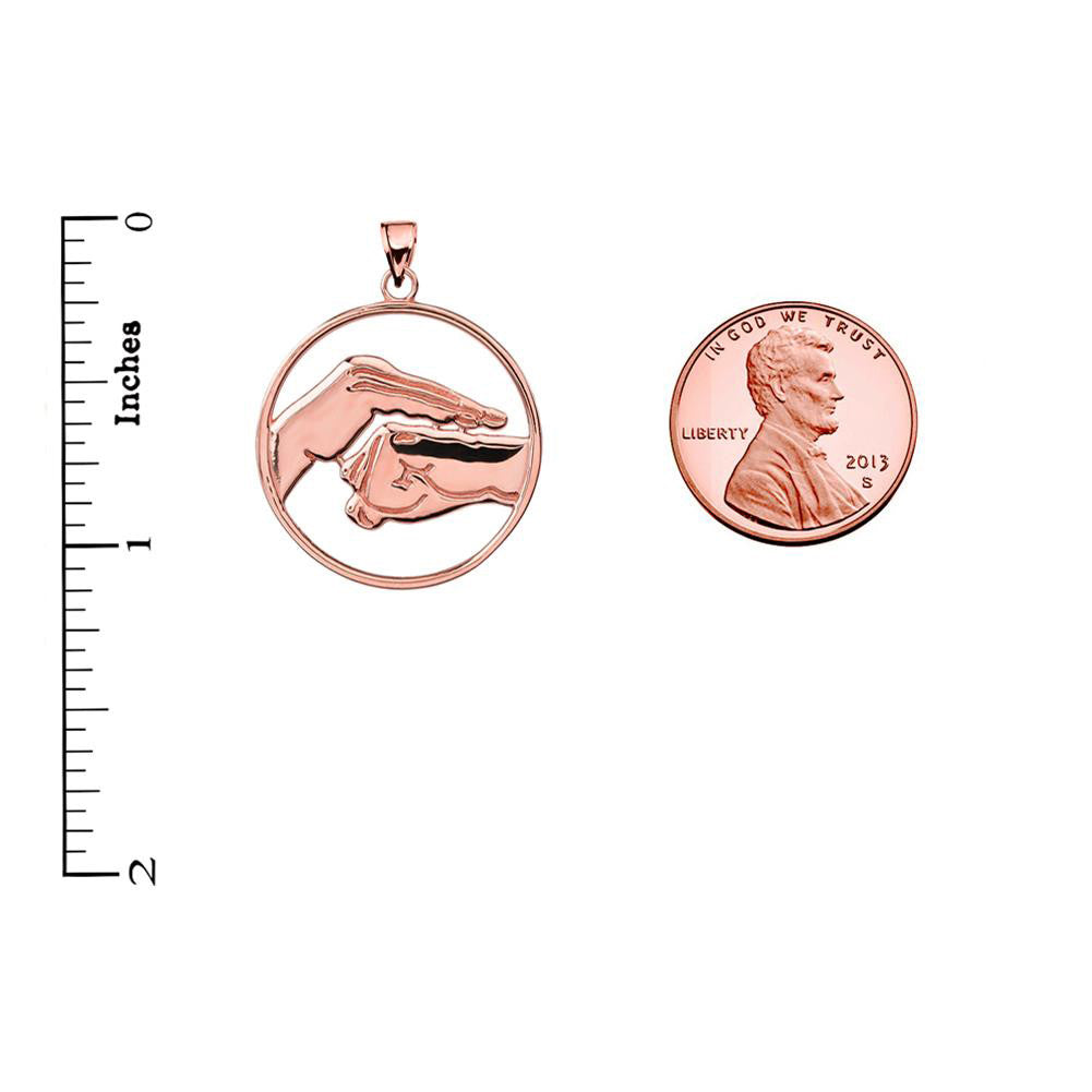 Gold Bao Quan Martial Arts Hand Symbol Pendant, view 6