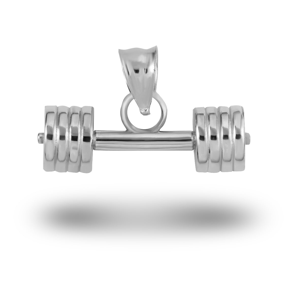 Gold Barbell Weightlifting Fitness Gym Pendant Necklace, view 6