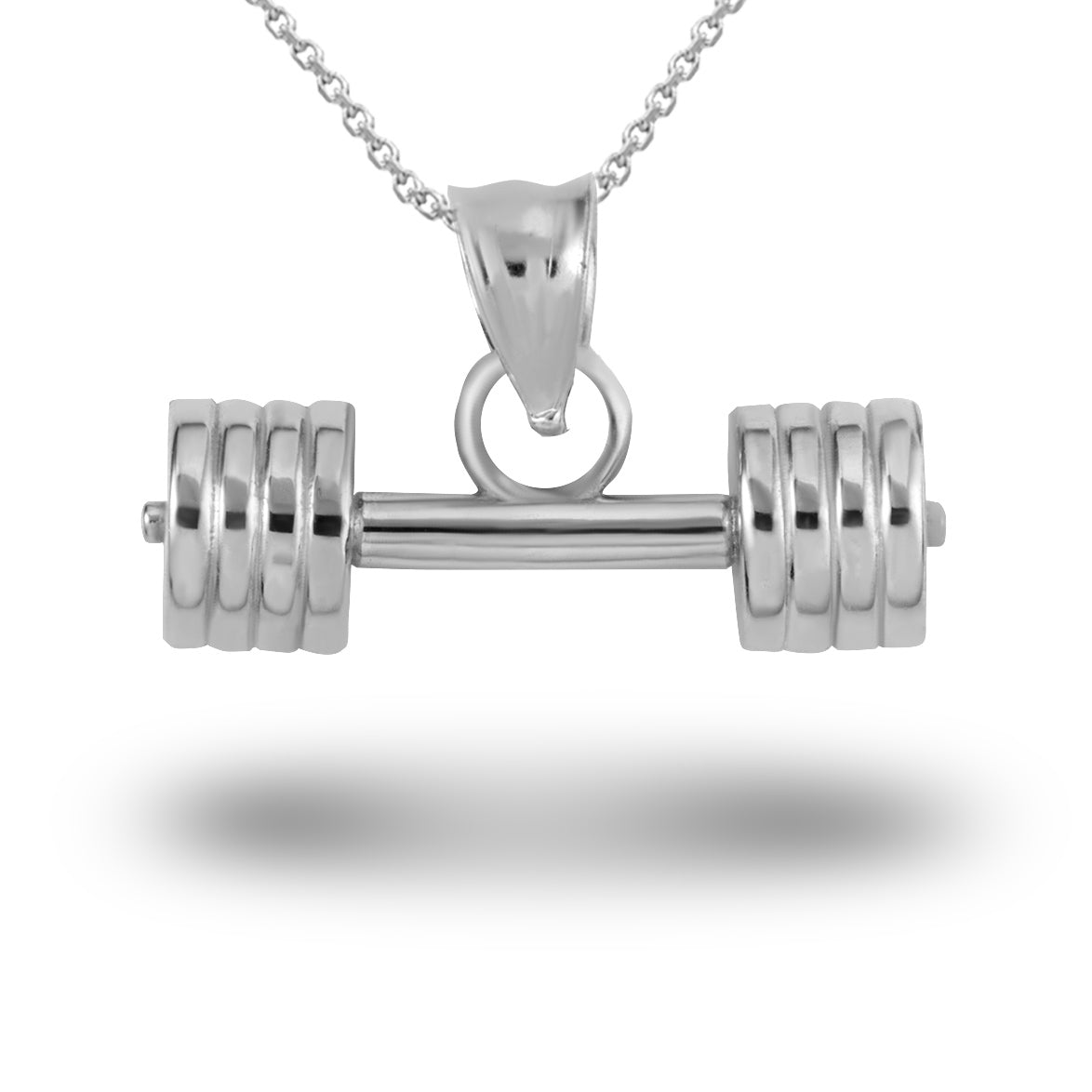 Gold Barbell Weightlifting Fitness Gym Pendant Necklace, view 7