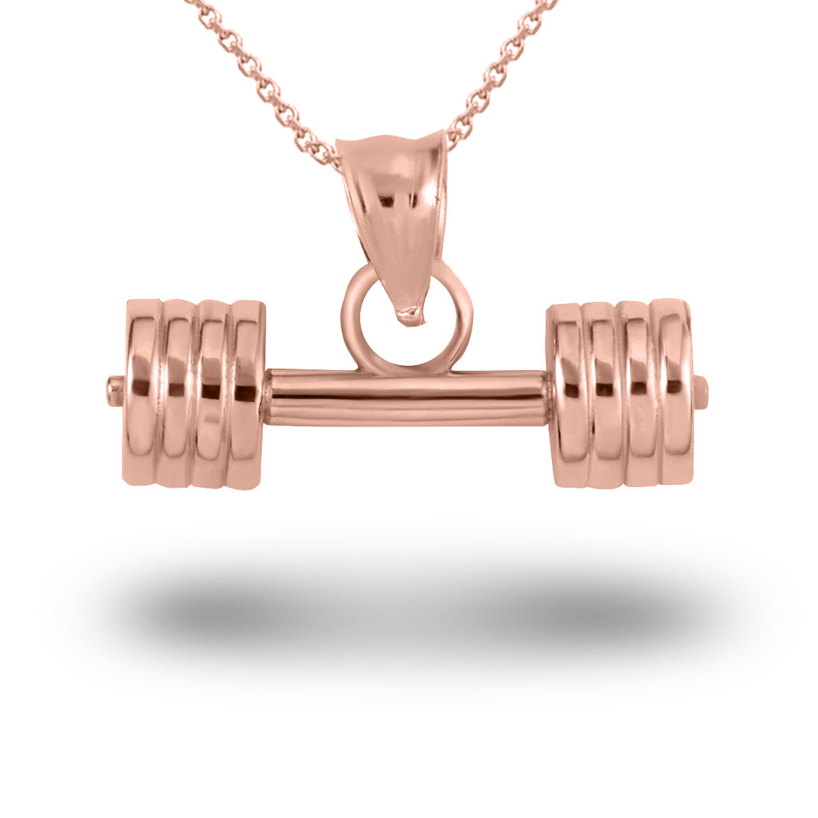 Gold Barbell Weightlifting Fitness Gym Pendant Necklace, view 9