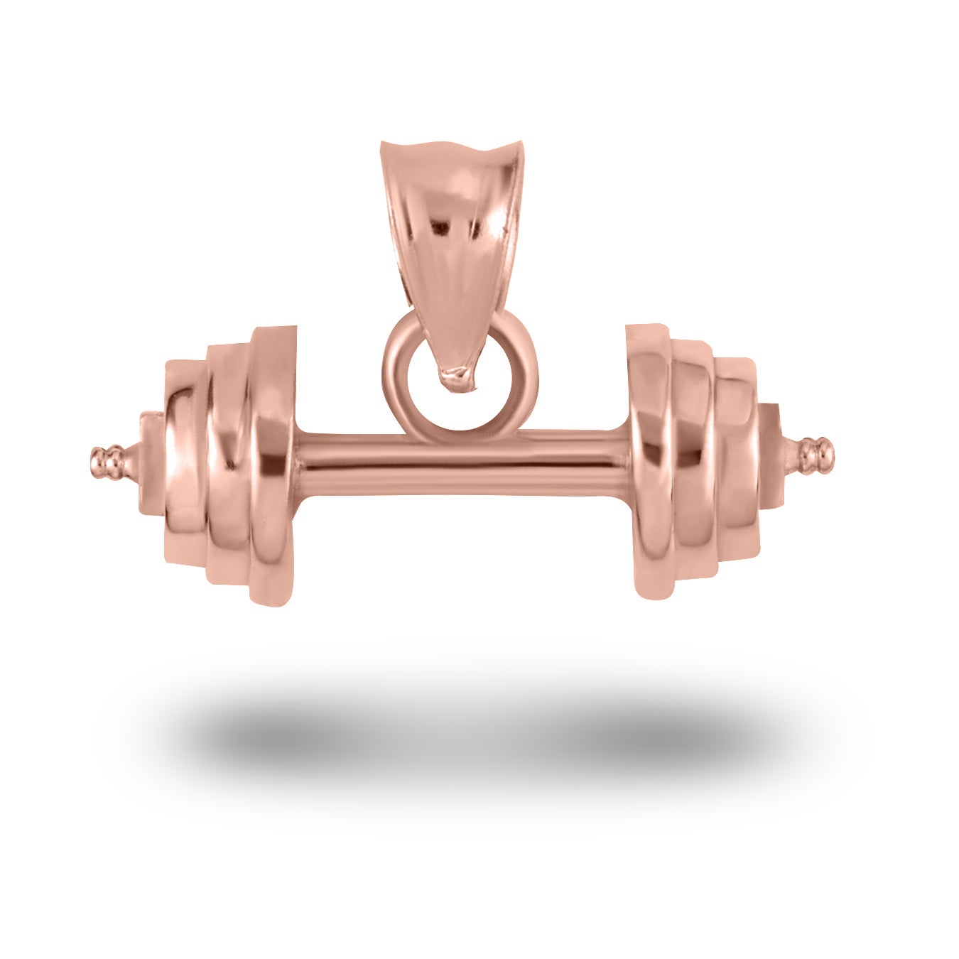 Gold Barbell Weightlifting Fitness Pendant Necklace, view 8