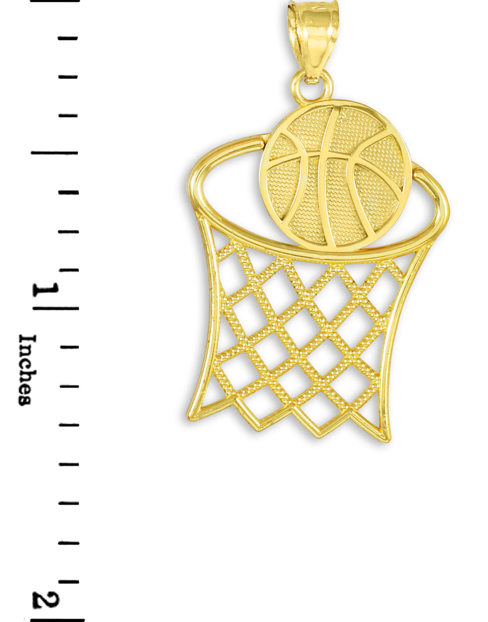 Gold Basketball Hoop Gold Sports Pendant Necklace, view 3