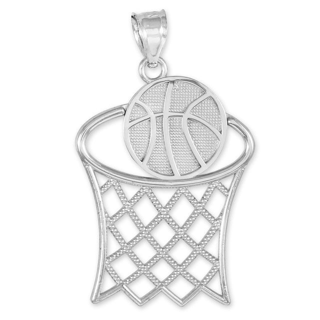 Gold Basketball Hoop Gold Sports Pendant Necklace, view 4