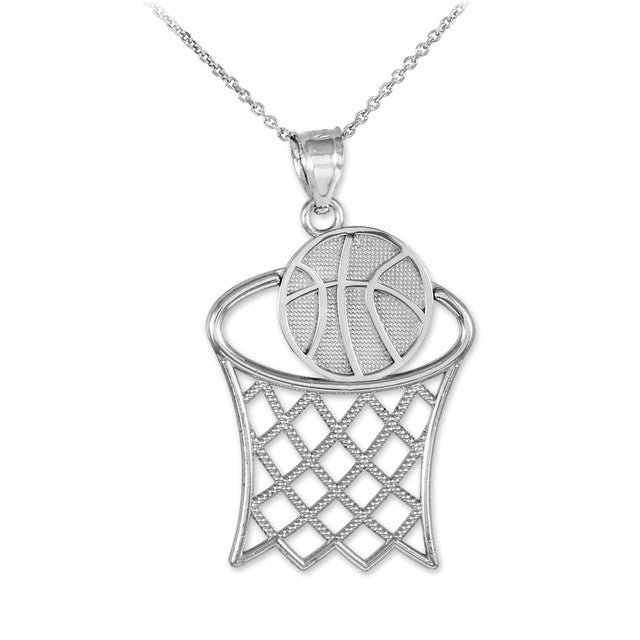Gold Basketball Hoop Gold Sports Pendant Necklace, view 5