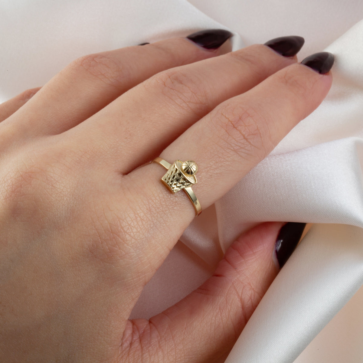 Gold Basketball Hoop Sports Ring, view 2
