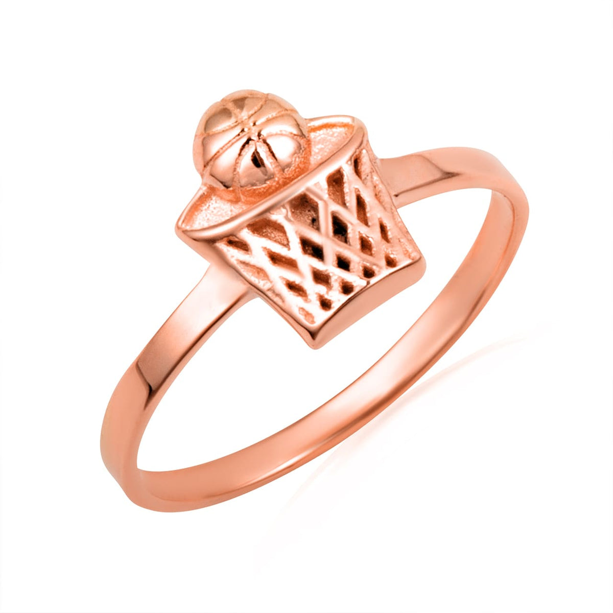 Gold Basketball Hoop Sports Ring, view 3