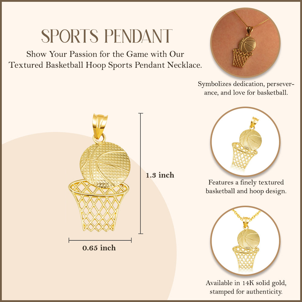 Gold Basketball Necklace, view 5