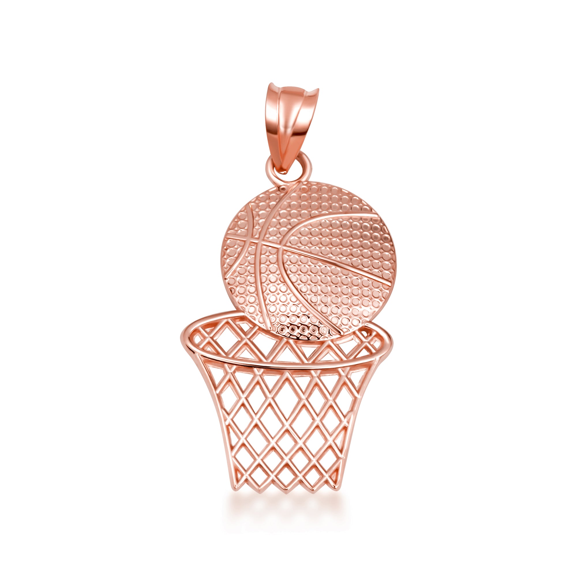 Gold Basketball Necklace, view 7