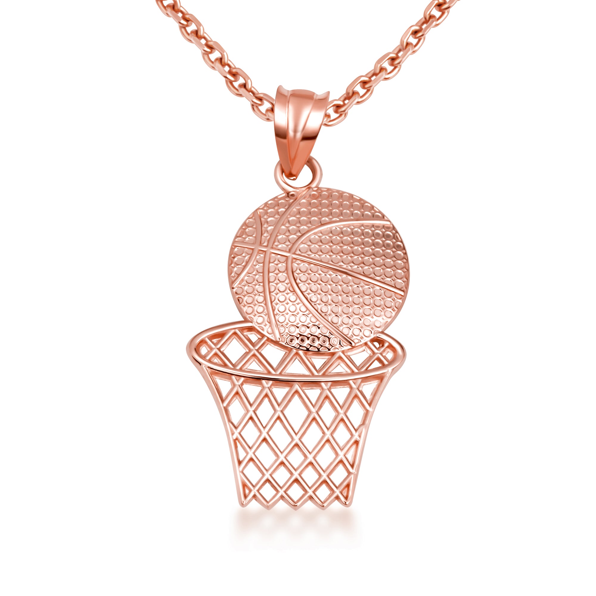 Gold Basketball Necklace, view 8