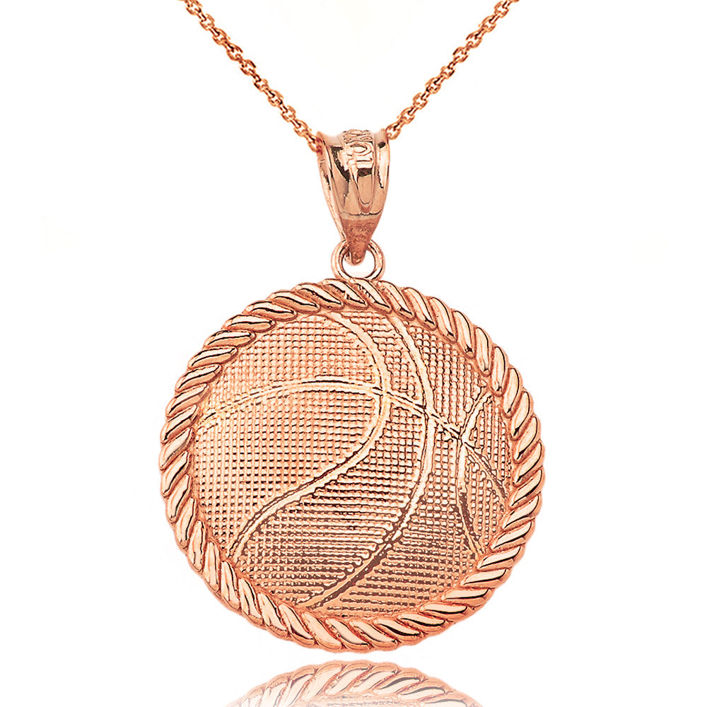 Gold Basketball Pendant Necklace, view 2